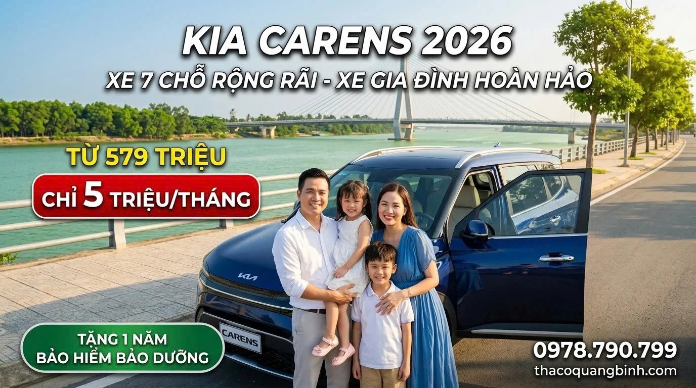 KIA CARENS 2026 QUẢNG BÌNH – XE 7 CHỖ GIA ĐÌNH ĐÁNG MUA NHẤT NĂM 2026 | Thaco Quảng Bình