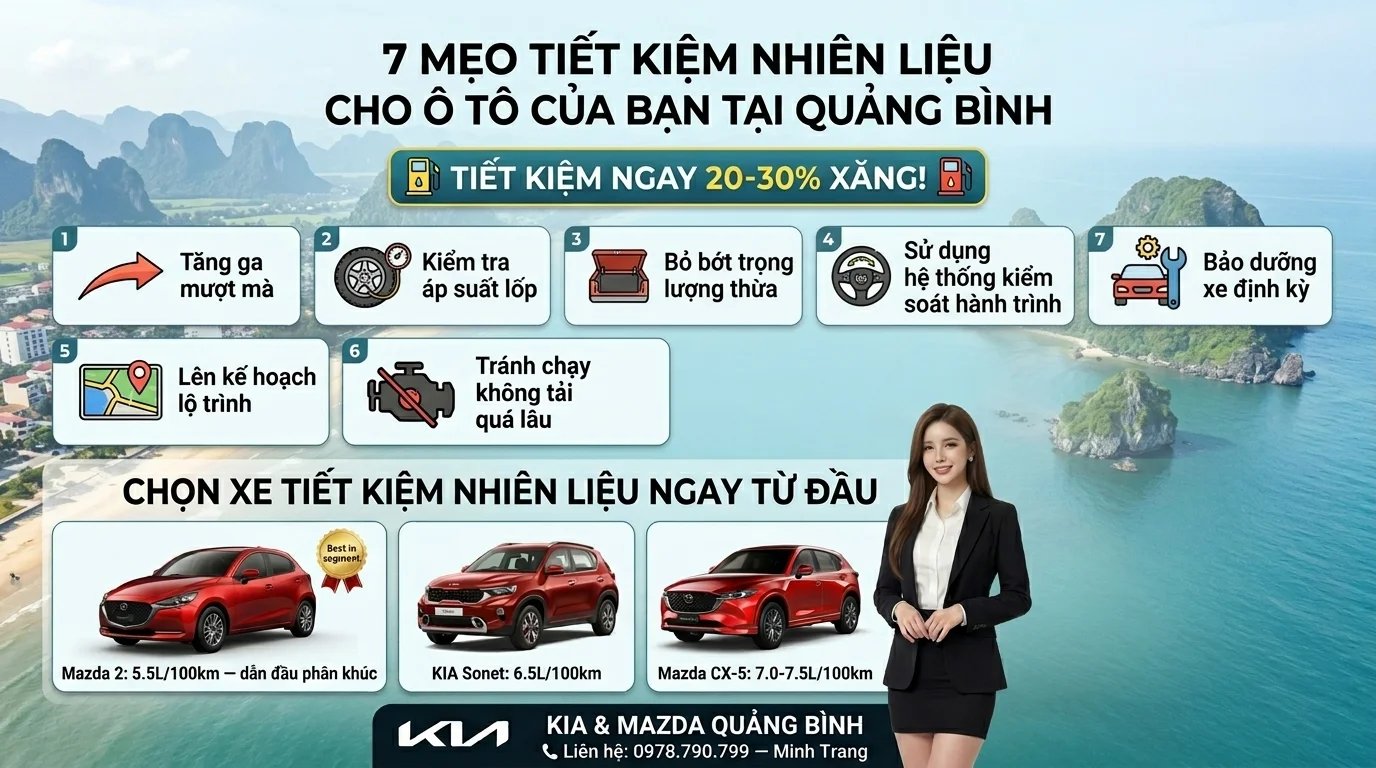 7 Mẹo Tiết Kiệm Nhiên Liệu Xe Ô Tô Tại Quảng Bình — Giảm 20–30% Chi Phí Xăng | Thaco Quảng Bình